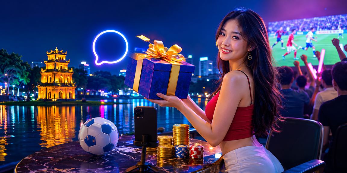 Cảnh đường phố Hà Nội về đêm với ánh đèn neon rực rỡ phản chiếu trên mặt đường ướt mưa
