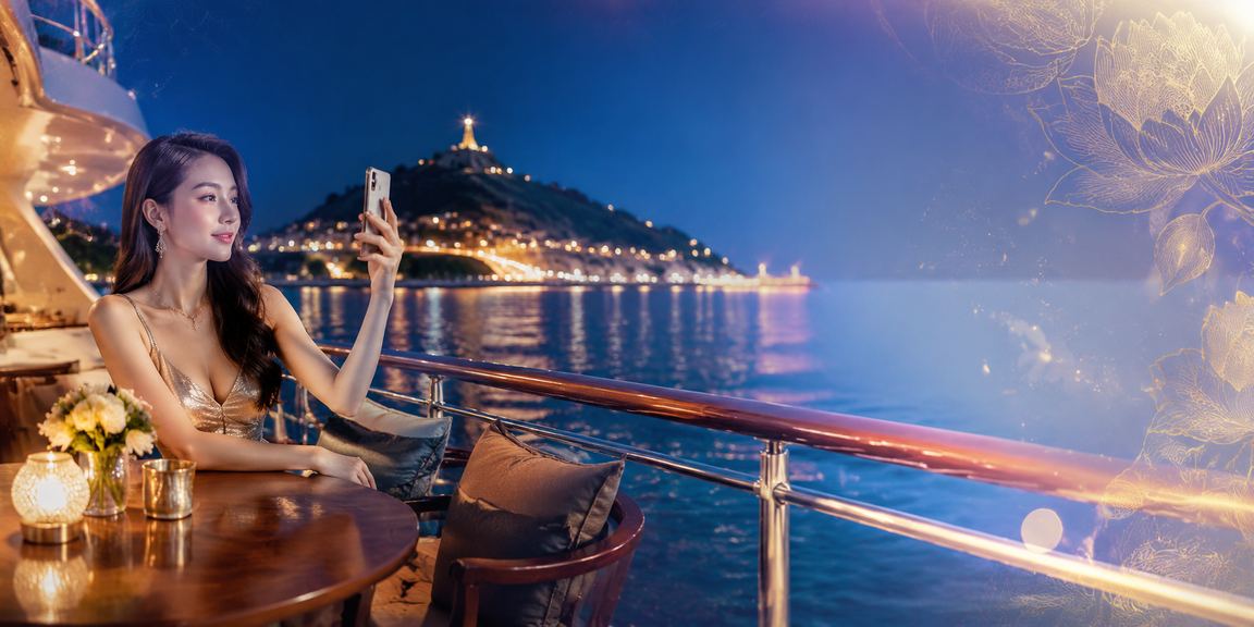 Khung cảnh VIP tại Vũng Tàu với bàn cược sang trọng và đèn neon rực rỡ về đêm